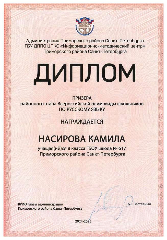 2024-2025 Насирова Камила 8м русский язык (Бояринова М.А.)